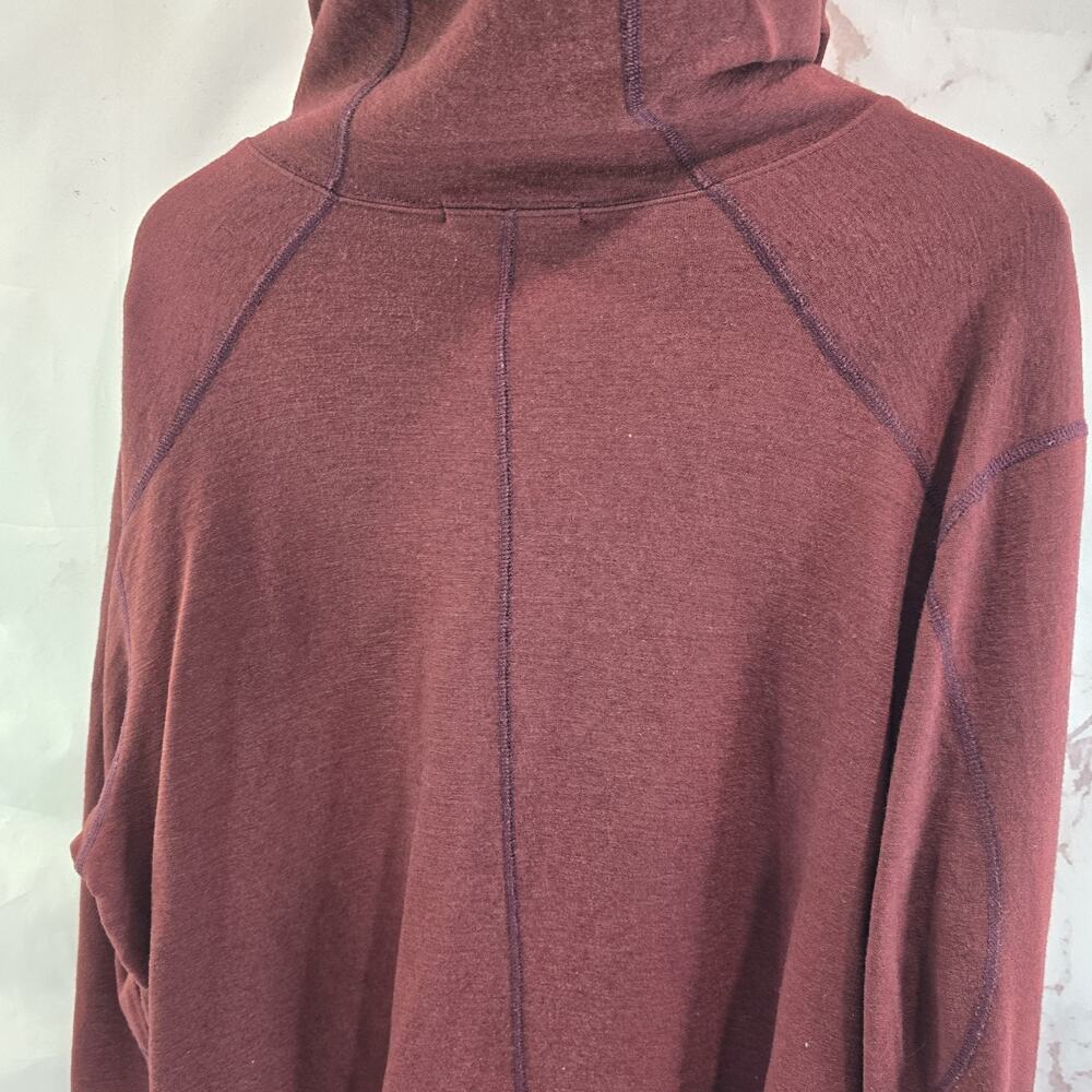 Ibex Hoodie Mens Large Red Zip Jacket Zip Merino Wool Maroon - Picture 8 of 14